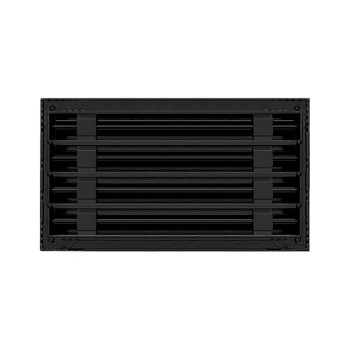 Image of BUILDMART - 14x8 Modern AC Vent Cover - Decorative Black Aluminum Air Vent - Standard Linear Slot Diffuser - Heating and Cooling Register Grille for Ceiling, Walls & Floors - Texas Buildmart