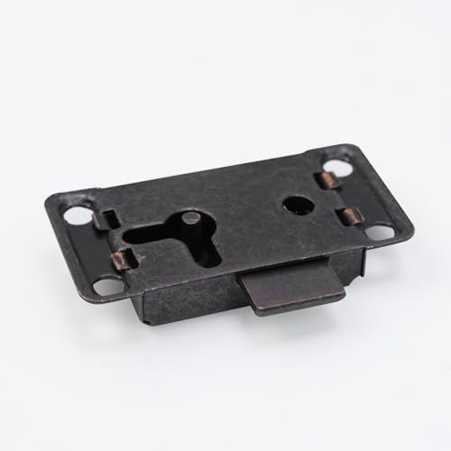 LC LICTOP Antique Bronze Cabinet Lock with Keys, 2.09" x 1.06" Vintage Furniture Door Locks for Drawers, Cupboards, Jewelry Boxes, and Curio Cabinets Wooden Cases, 1 Set