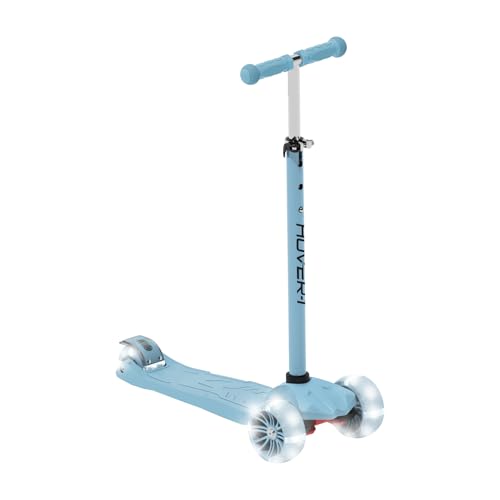 Hover-1 Solaris Kick Scooter with Multicolor Wheel Lights, 4.5” Front Wheels, Rear Foot Brake, and 110 Pound Weight Capacity