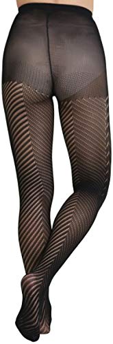 Image of ToBeInStyle Women's Vintage Art Deco Chevron Ornate Design Tights Pantyhose