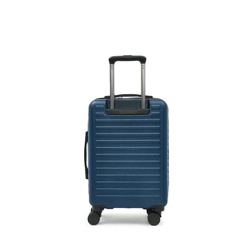 Image of Assembly Stark 20 Inch (55 cm) Cabin Luggage Trolley Bag, Unbreakable Polycarbonate Dual-Tone Design, TSA Lock, Silent 8 Spinner Wheels, Hard Shell Travel Cabin Trolley White-Blue
