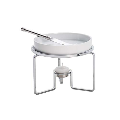 Réchaud para Queijo de Prata com Faca Rojemac Prateado/ Branco
