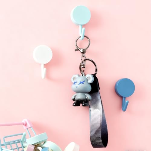 5 Pcs Colorful Hooks,Heavy Duty Cute Colorful Key Holder,Self Adhesive Hooks,Self-Adhesive Wall Hook,for Storage Various Items and Home Accessories,Hanging Keys Towels Wallets Scarves - Image 3