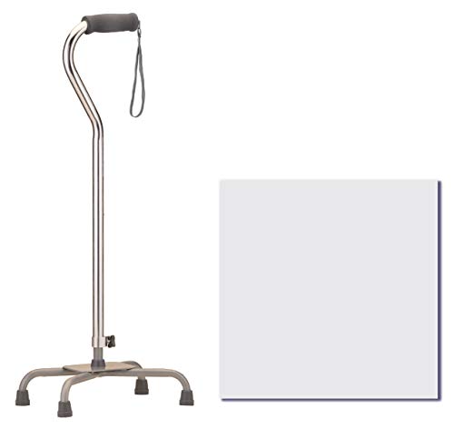 NOVA Medical Products Quad Cane with Large Base, Silver, 3 Pound