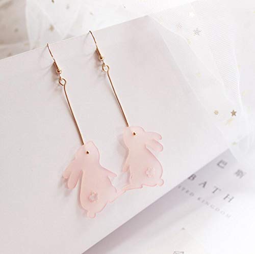 Pingyongchang Cute Animals Rabbit Bunny Acrylic Dangle Drop Harajuku Lightweight Earrings for Girls Women Easter Jewelry Birthday Gift - Image 3