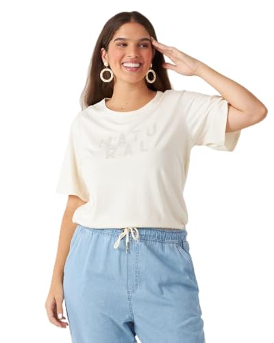 Blusa Feminina Plus Size Natural Em Malha Natural Color Off White - G3
