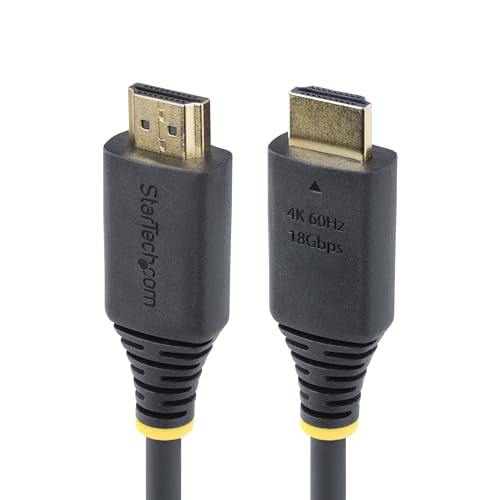 StarTech 1ft High Speed HDMI Cable, 4K 60Hz, 18Gbps, Certified