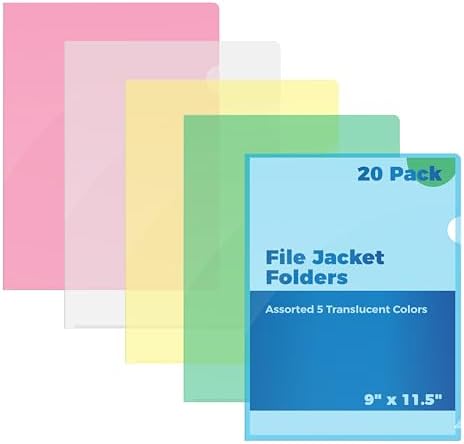 Better Office Products Poly Project Pockets, Plastic File Jacket ...