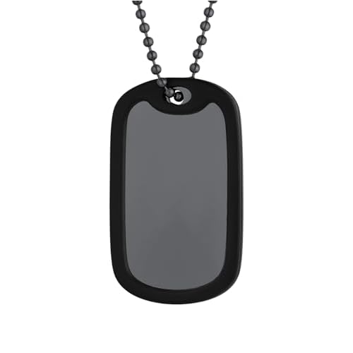 Custom4U Personalized Dog Tags Necklace for Men Dad Stainless Steel Custom Text Army Military Dog Tag Heart/Coin Pendant with Silencer Memory Chain Jewelry Gift for Men Women Father Husband