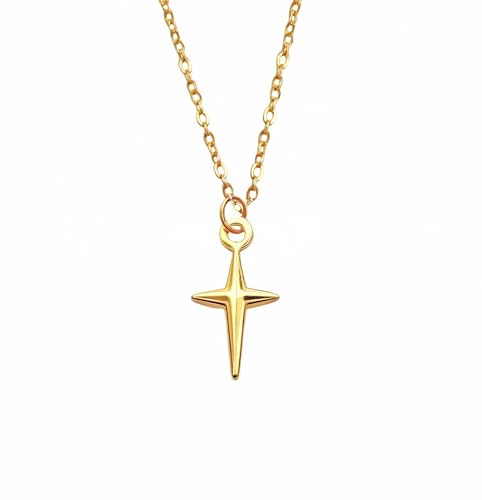 Kritz Collier Femme Étoile du Nord Boussole plaqué Or - Pendentif Etoile Polaire avec Chaîne Réglable - Bijoux Cadeau Femmes (5- Étoile)