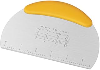 Asdirne Dough Scraper, Dough Cutter with Food Grade Stainless Steel Blade and Soft TPR Handle, 16CM, Pastry Scraper, Yellow