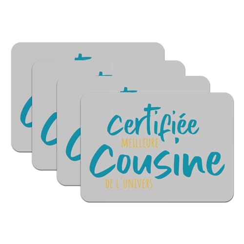 Sets de table gris grand format dessous de table caoutchouc x4 - 2