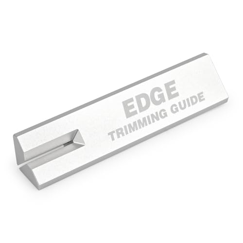 FOSHIO aluminum edge trimming guide tool featuring engraved text for precision cutting, relevant for high-tech gadget reviews and practical applications in home improvement.