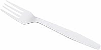 Karat U3530W 7" Heavy-Weight White Disposable Forks, Individually Poly-Wrapped, 1000 Pack Bulk Polypropylene Utensils