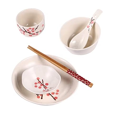 KICHOUSE 6-Piece Japanese Porcelain Dinnerware Set Cover