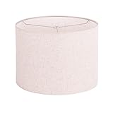 Wellmet 13'x13'x10' Assembly Required Lampshade for Table Lamp, Bedside Lamp, Floor Lamp, Fabric Drum Lampshade Classic Modern Style, Spider Fitter, Linen