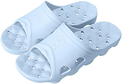 BAI HOU Shower Slipper,Slippers with Drainage Holes,Quick Drying Non-Slip Slippers, Bathroom Slippers Gym Slippers Soft Sole Open Toe House Slippers for Men and Women EVA Platform