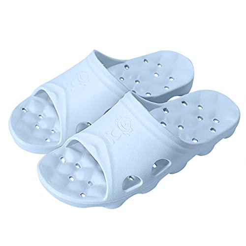 BAI HOU Unisex-Adult Shower Slippers, EVA Non-Slip Open Toe Slides, Quick Drying, Anti-Slip, Pink