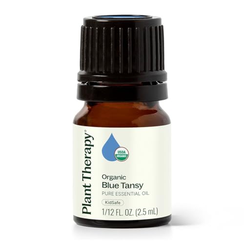 Plant Therapy Organic Blue Tansy Essential Oil 2.5 mL (1/12 oz), 100% Pure, Undiluted, Natural Aromatherapy, Soothing for Sensitive Skin