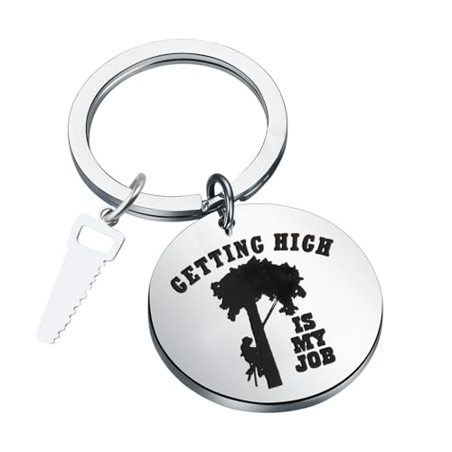 BAUNA Arborist Gift Funny Logger Gift Tree Climber Keyring Getting