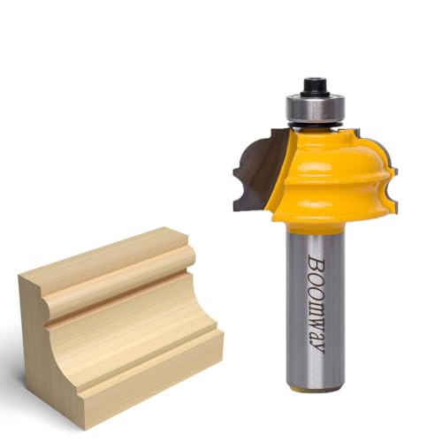 Boomway Architectural Molding Router Bits 1/2-Inch Shank Milling Cutter For Cabinet Panel Edge Forming Made Of 45# Carbon Steel Tungsten Carbide Alloy Blade For Woodwork Tools cover