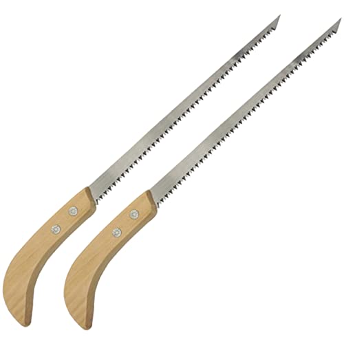 Gogogmee Gardening Pruning Saw Set 2pcs Wood Hand Saw Mini Wooden Handle Double-edged for Camping and Woodworking