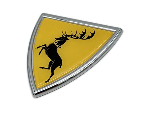 Image of Elektroplate Officially Licensed Game of Thrones House Baratheon Sigil Shield All Metal Chrome Emblem for Cars, Trucks, and All Auto | Universal Fit at 3.0 inch x 2.9 inch | Weatherproof