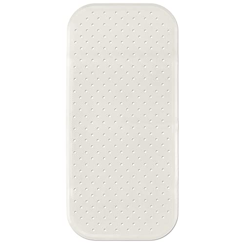 FAIR ZONE Badewannenmatte rutschfest 76x34 cm Antirutschmatte Badewanne Plastikfrei FSC Naturkautschuk 100% BPA+PVC frei Wanneneinlage in Perlweiß Weiß