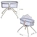 venowu Baby Bassinet Bedside Sleeper, 3 in 1 Cradle,Easy Folding Portable Travel Cribs for Infant, Silent Wheels，Included Mattress（Light Gery）