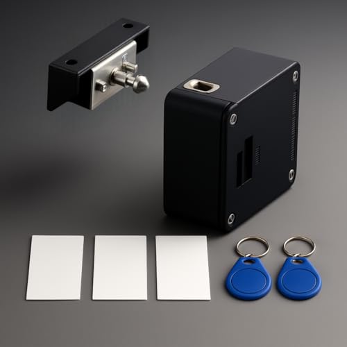 Image of Quick Sense | RFID Electronic Cabinet Lock Hidden with USB Cable | One Key for Multiple Locks | DIY Easy Install | for Wooden Drawer, Cupboard, Locker, Gun Box | Low Battery Alert | Pack of 1