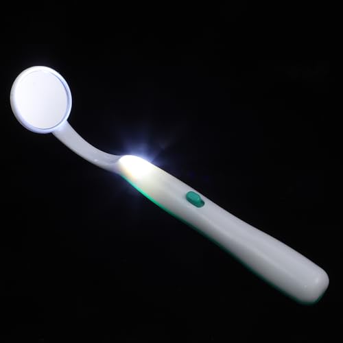 Healifty Zahnärztlicher Mundspiegel mit hellem LED-Licht, Inspektionsspiegel, gebogener Winkel, Zahnarzt, Mundpflege, Mundkontrolle, Verlängerungswerkzeug, auch für Wimpernverlängerungen geeignet