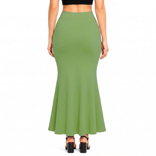 Image of Mogsa Women's Lycra Fishcut Saree Shapewear Petticoat - Tummy Control Slim Fit Stretchable Shaper Skirt with Drawstring & Side Slit for Sarees