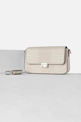 Image of Allen Solly Crocodile Textured PU Structured Shoulder Bag