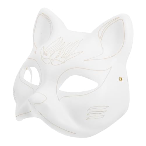 GRIRIW Unpainted Paper Craft Mask for Diy Cat Halloween Party Masquerade Mask Accessory