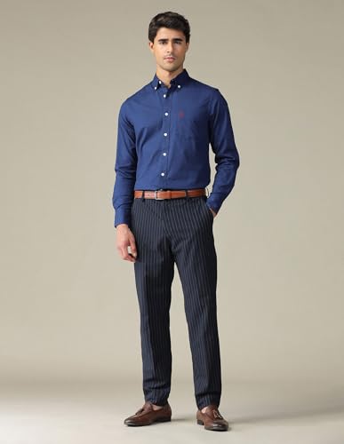 Image of U.S. Polo ASSN. Solid Tailored Fit Cotton Shirts for Men - 100% Cotton, Full Sleeve Mens Casual Shirts