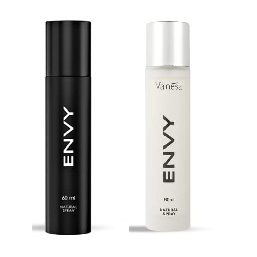 ENVY Natural Spray Perfume Scent For Unisex, 60ml Each (Pack Of 2) Long Lasting Perfume - Floral, Fruity