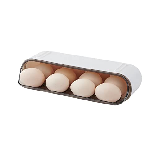 FIYSON Boite a Oeufs en Plastique, Boîte de Rangement pour Oeufs, Boîte à Oeufs Réfrigérateur, Boîte à ?ufs avec Couvercle Pour 12 ?ufs, Empilable, Facile d'entretien, Plastique, Portable (blanc)