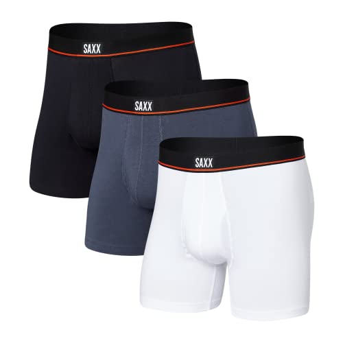 SAXX Underwear Co. - Men's Non-Stop Stretch Cotton Boxer Brief Fly 3Pk With Built-In Pouch Support - Underwear For Men