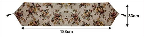 Image of Heart Home Flower Design Cotton Table Runner for Family Dinners or Gatherings, Indoor or Outdoor Parties & Everyday Use, 16 inchx68 inchinch (Brown), Standard (HS39HEARTH023541)