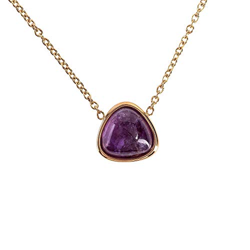 La Mejor Recopilación de Collar Morado los más solicitados. 47 LuckyLy Collar para Mujer de Amatista, Cadena Acero Inoxidable con Baño de Oro 18k y con Dije de Piedra Natural – Regalos para Mujer Originales de Cumpleaños y Regalos para...