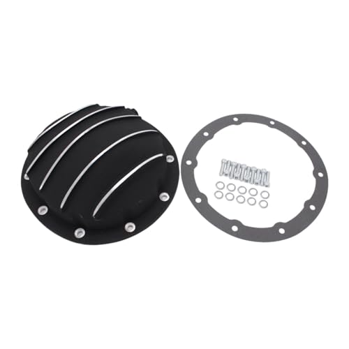Ronyme Differential Covers with 10 Bolts 8.5" 8.6" Repair Parts Compatible Black Sturdy Professional Install Accessory Aluminum