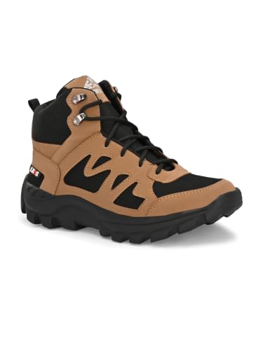 Image of Leo's Fitness Waterproof Canvas High Ankle Boots for Trekking Hiking & Other Casual Purpose