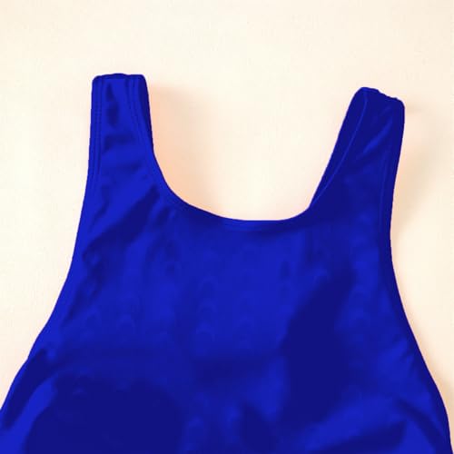 Image of Kids Girls Athletic Swimsuit One Piece Solid Swimwear for Practice and Competition in Black and Navy Bathing Suit