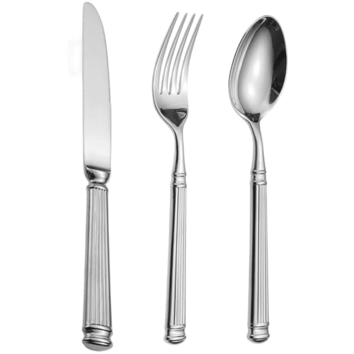 Tsffae Juego De Cubiertos De Acero Inoxidable con De Columna Romana, Juego De Vajilla con Cuchillo, Tenedor Y Cuchara para Carne.