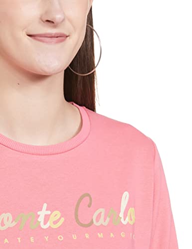 Image of Monte Carlo Embroidered Cotton Blend Round Neck Womens Sweatshirt