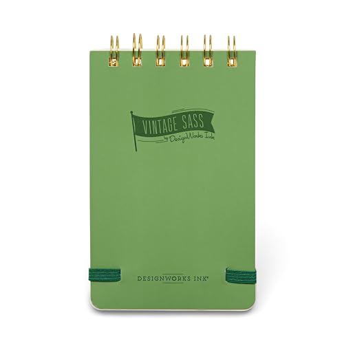 Bloc-notes de poche à spirale vintage de 80 feuilles lignées vert Lucky You - 2