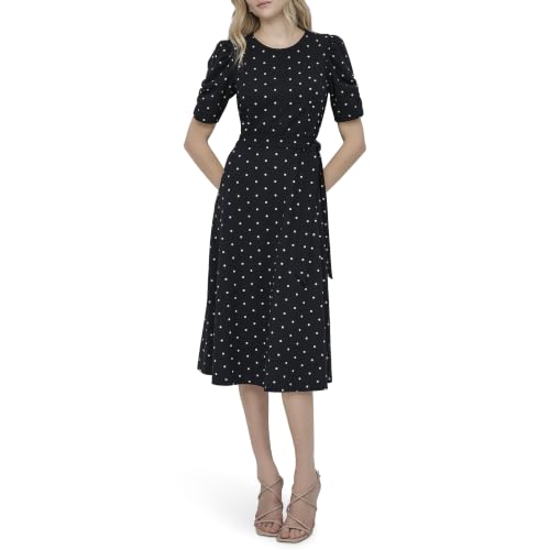 Image of DKNY Women's Jewel Neck Scuba Crepe Dress