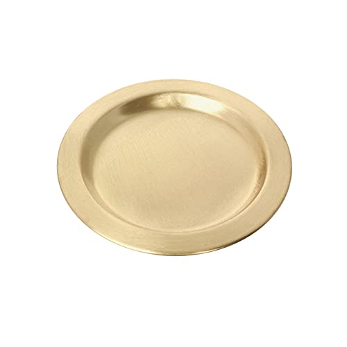 NKlaus sottobicchiere Ø 11cm alluminio oro decorazione piattino rotondo spazzolato per candele candele a colonna lanterne battesimo matrimonio lavabile in lavastoviglie 2853