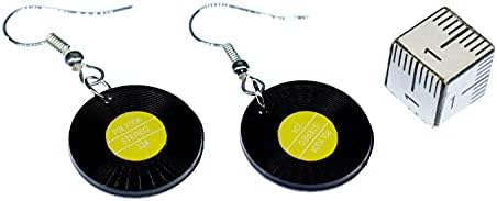 Miniblings Grammofoonplaten oorbellen LP Vinyl DJ muziek plaatoorbellen XL neon paars - handgemaakte modesieraden I oorbellen oorsieraden verzilverd