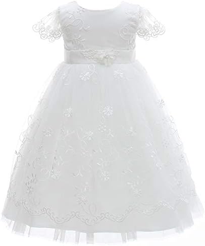 Elegant Baby Girls Christening Dress Lace Baptism Gown Christening Robe